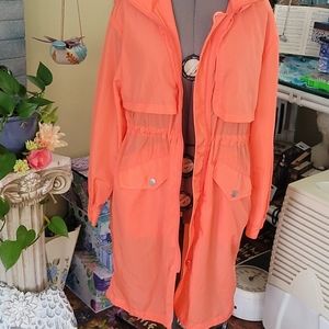 Bright Coral Rain Jacket size Large
